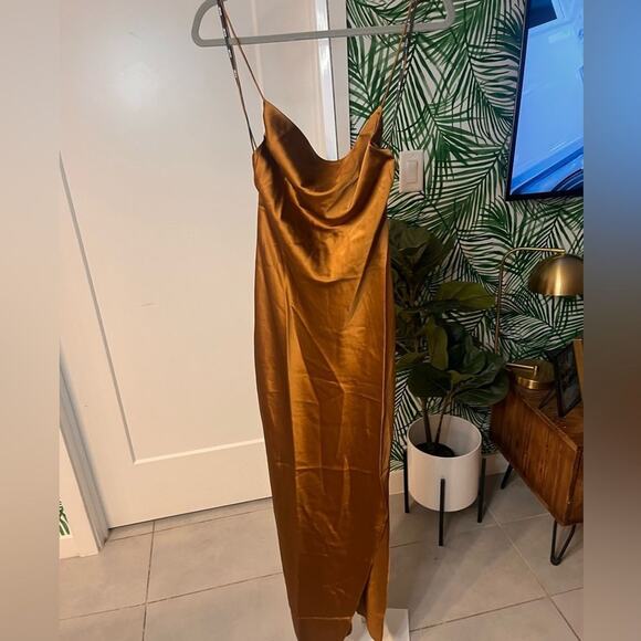 SER.O.YA Bronze Callie Silk Slip Dress, NWT XS - Picture 9 of 13